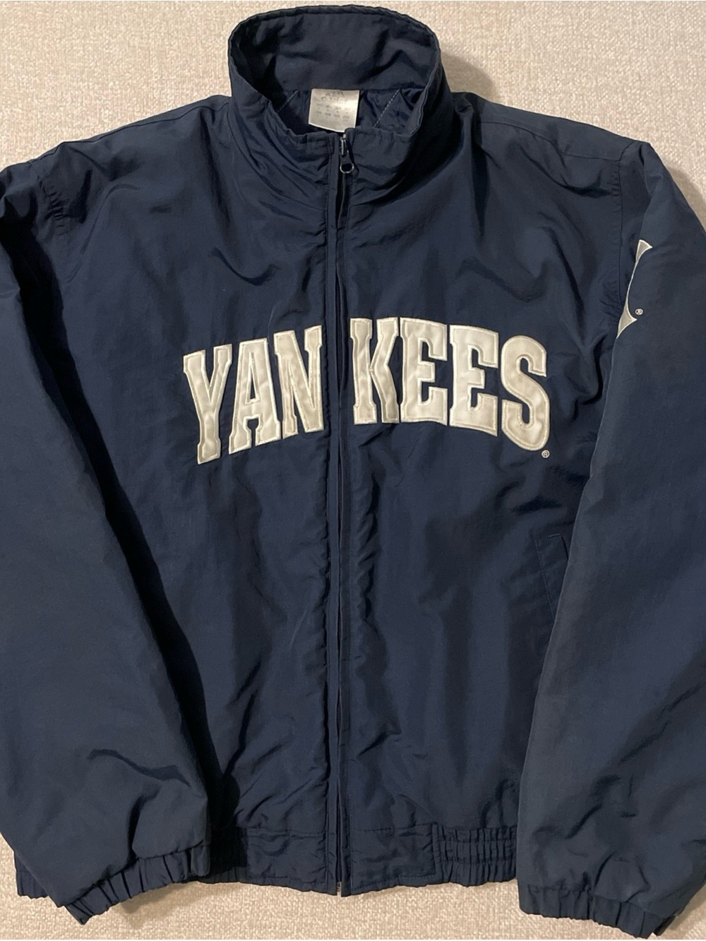 Vintage New York Yankees Adidas Zip Up Quilt Lining Jacket Men’s M Navy Blue